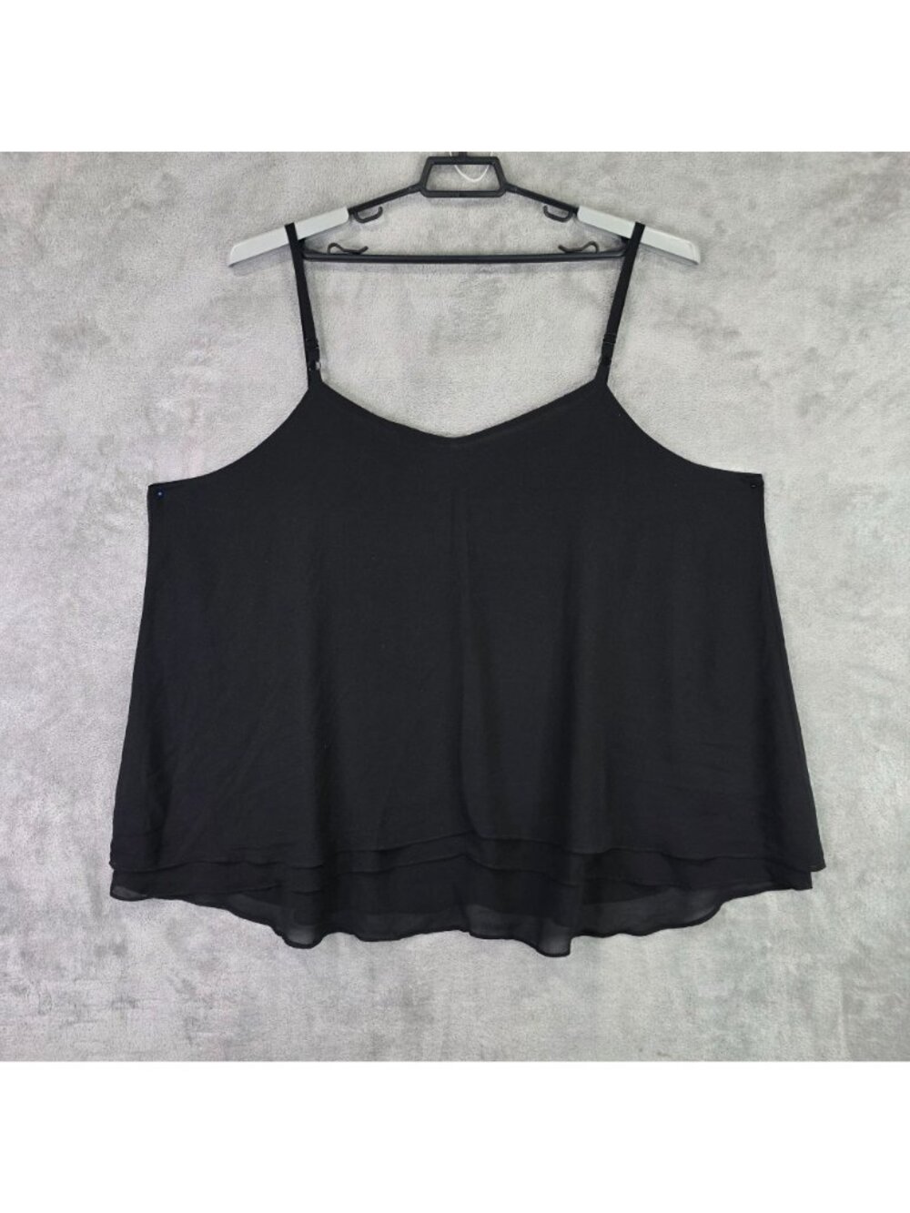 Womens Torrid Black Double-Layer Chiffon Cami Tank Top Adjustable Straps Size 4 - Picture 4 of 8